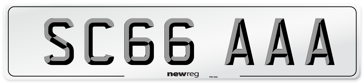 SC66 AAA Number Plate from New Reg
